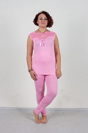 Truva Xxl Büyük Beden 3 Lü Pijama Takım Pembe P29289