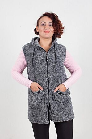 Truva Xxl Büyük Beden  peluş Yelek Renkli Mt001 