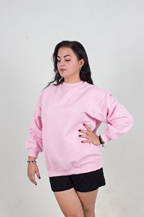 Truva Xxl Büyük Beden İçi Şardonlu Sweat Pembe S004