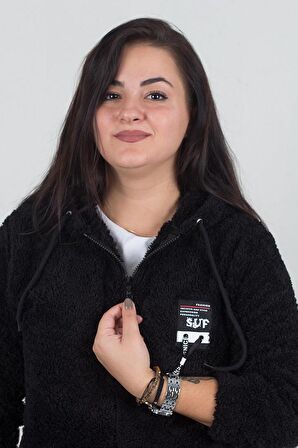 Truva Xxl Büyük Beden Yarım Fermuar Sweat Siyah S014