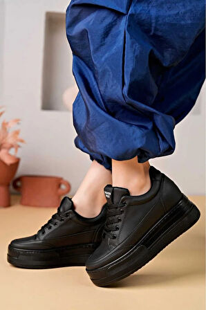 K-72 Kadın Yüksek Taban Gizli Topuk Spor Ayakkabı (8 CM TOPUK)