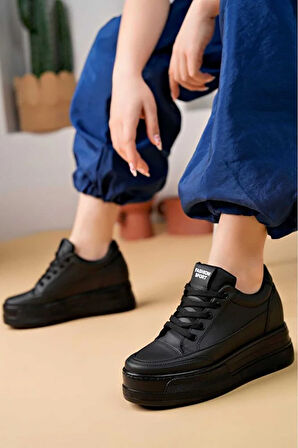 K-72 Kadın Yüksek Taban Gizli Topuk Spor Ayakkabı (8 CM TOPUK)