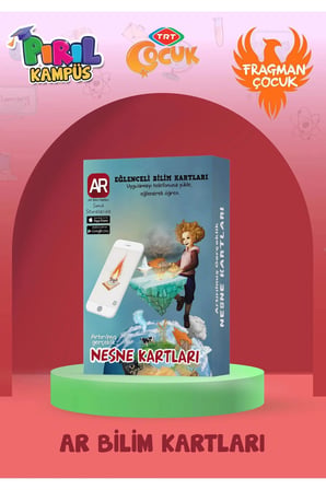 TRT ÇOCUK PIRIL Eğlenceli Bilim Kartları - Arttırılmış Gerçeklik Dinozorlar- Tarihi Yerler- Element- Gezegen - Nesne