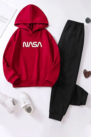 Kıds Çocuk Nasa Yazı Baskılı Eşofman Takımı
