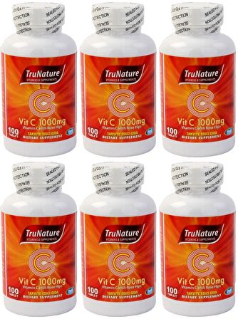 Trunature Vitamin C Vitamini 1000 Mg Rose Hips 6x100 Tablet Kuşburnu Ekstresi