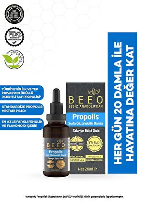 Beeo Suda Çözünür Sıvı Propolis Damla 3*20 ml