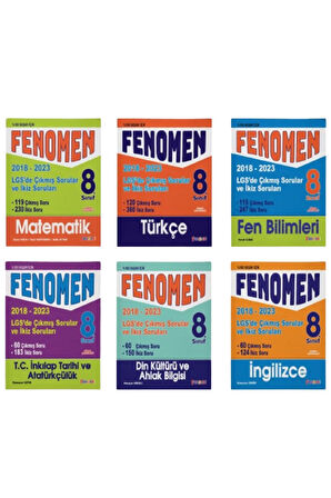 FENOMEN OKUL 8. SINIF LGS ÇIKMIŞ SORULAR VE İKİZ SORULARI SETİ (6 KİTAP) (2018-2023) / 9786256972971