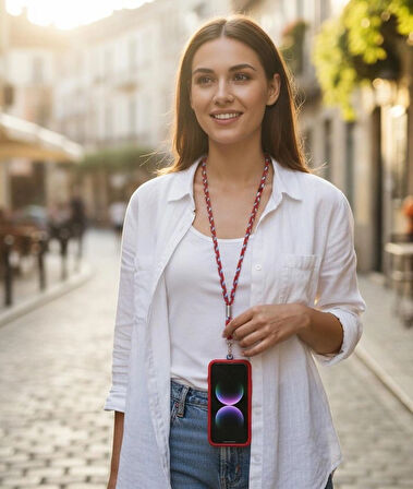 TRABZONSPOR ÖRGÜ TELEFON BOYUN ASKISI TÜM KILIFLARA UYUMLU