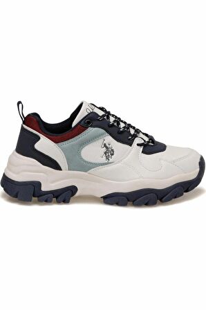 . Tracky Beyaz Mavi Kalın Taban Kadın Spor Ayakkabı Sneaker