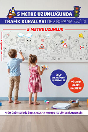 Trafik Kuralları Boyama Kağıdı