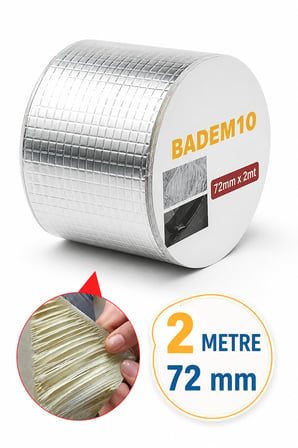Alüminyum Güçlü Tamir Bandı 72 mm x 2 Metre Su Geçirmez Isıya Dayanıklı Güçlü Yapışkanlı Onarı Bandı