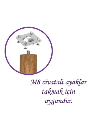 M8 Cıvatalı Mobilya Ayak Bağlantı Plakası 16’lı Set – Masa Koltuk Sehpa Ayak Montaj Aparatı 