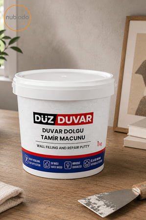 Duvar Dolgu Tamir Macunu 1 Kg + Derz Kazıyıcı Seti | Çatlak Delik Onarım Macunu  İç ve Dış Mekan