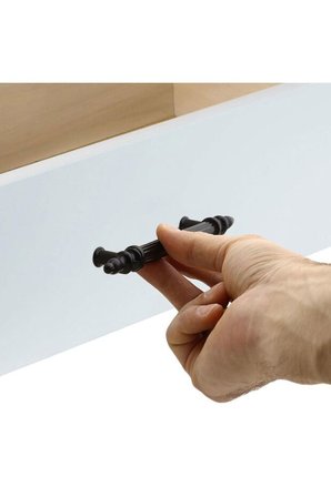 10’lu Siyah Mobilya Kulp Seti 96 mm – Klasik Plastik Dolap Çekmece Kapak Kulpu, Vidaları Dahil