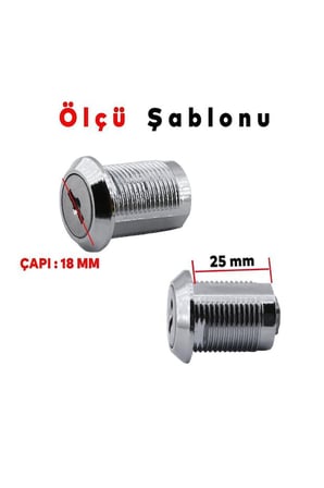 Çekmece ve Dolap Kilidi 19 mm Metal Gövde 2 Anahtarlı Mobilya Posta Kutusu Kilidi