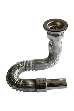Körüklü Lavabo Sifonu 33-80 cm – Esnek Uzatılabilir Hortum, Paslanmaz Çelik Süzgeçli Lavabo Gider 