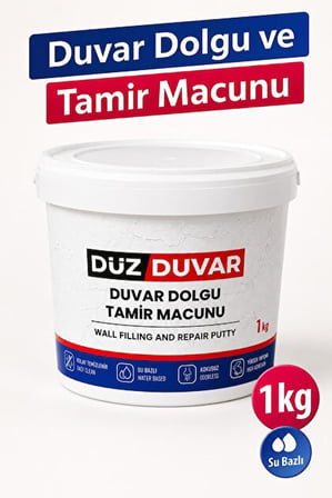 1 Kg Duvar Tamir Dolgu 2 Adet Macunu Alçı Sıva Derin Boşluk Doldurucu Giderici.