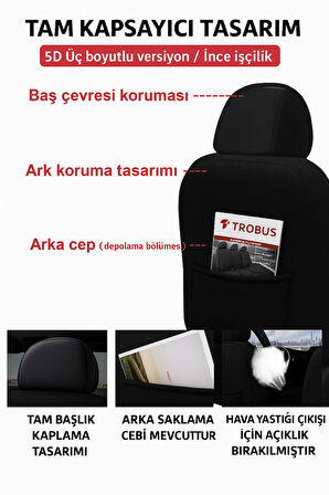 Hyundai Trajet 1999–2003 GrindSport Serisi Koltuk Kılıfı Siyah Kırmızı Pamuklu Kumaş ve Deri Detaylı