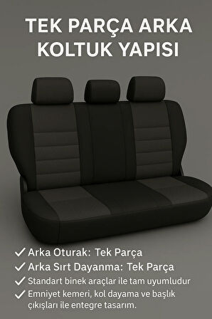 Citroën C1 2005–2014 GrindSport Serisi Koltuk Kılıfı Siyah Sarı Pamuklu Kumaş ve Deri Detaylı