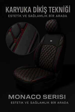 Mercedes Citan 2012-2021 – Ticari Araç 2+1 Uyumlu Monaco Serisi Eviza Koltuk Kılıfı – Siyah, Kolay Montaj