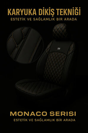 Mercedes B-180 2011-2018 Hatchback – Ticari Araç 2+1 Uyumlu Monaco Serisi Eviza Koltuk Kılıfı – Siyah, Kolay Montaj