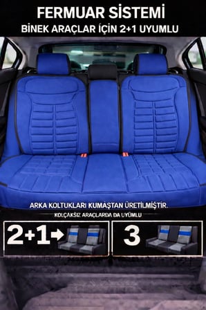 Peugeot 301 2012 ve Sonrası Uyumlu Mira Serisi Mavi 5'li Oto Koltuk Minderi