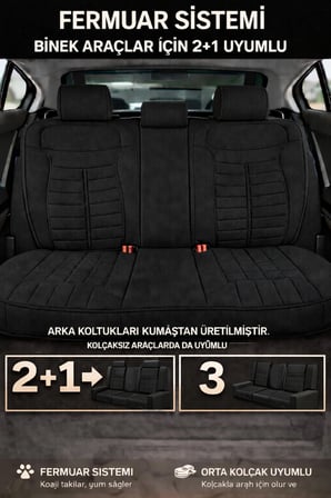 Volkswagen Jetta 2010 ve Sonrası Uyumlu Mira Serisi Siyah 5'li Oto Koltuk Minderi