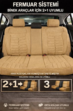 Hyundai Bayon 2021 ve Sonrası Uyumlu Mira Serisi Taba 5'li Oto Koltuk Minderi