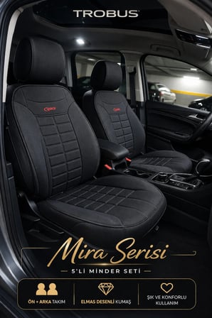 Nissan Juke 2010 ve Sonrası Uyumlu Mira Serisi Siyah 5'li Oto Koltuk Minderi