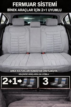 Suzuki Swift 2005 ve Sonrası Uyumlu Mira Serisi Gri 5'li Oto Koltuk Minderi