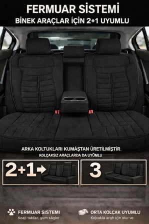 Citroen C4 2020 ve Sonrası Uyumlu Mira Serisi Siyah 5'li Oto Koltuk Minderi