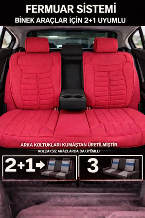 Audi Q3 2011 ve Sonrası Uyumlu Mira Serisi Kırmızı 5'li Oto Koltuk Minderi