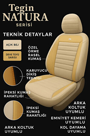 Fiat Albea 2002–2012 Natura Serisi Raşel Bej Koltuk Kılıfı
