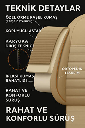 Ford Mondeo 2001-2007 Natura Serisi Raşel Bej Koltuk Kılıfı