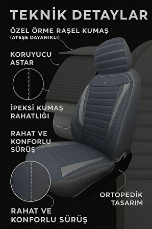 Mitsubishi Carisma 1995–2004 Natura Serisi Raşel Füme Koltuk Kılıfı