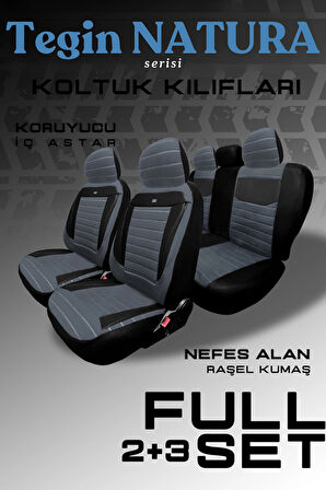 Daihatsu Trevis 2006–2011 Natura Serisi Raşel Füme Siyah Koltuk Kılıfı