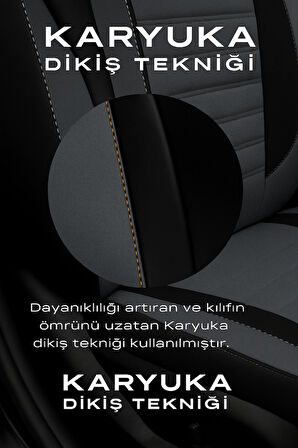 Honda City 2002–2022 Natura Serisi Raşel Füme Siyah Koltuk Kılıfı