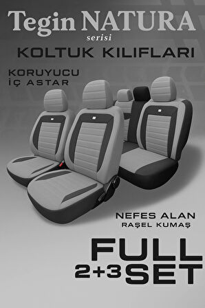 Renault R25 1984–1992 Natura Serisi Raşel Gri Siyah Koltuk Kılıfı