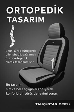 Volksagen Passat B-8 Confortline 2015 ve Sonrası Natura Serisi Raşel Gri Siyah Koltuk Kılıfı