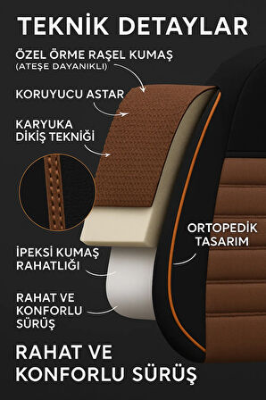 Renault Clio Sport (2005 Öncesi) 1998–2005 Natura Serisi Raşel Taba Koltuk Kılıfı