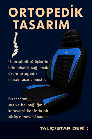 Dacia Duster 2013-2017 Pulse Serisi Raşel Siyah Mavi Koltuk Kılıfı