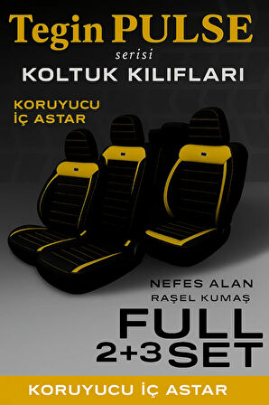 Seat Fura 1981–1986 Pulse Serisi Raşel Siyah Sarı Koltuk Kılıfı