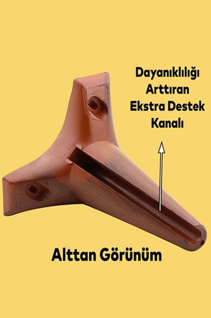 15 cm BT Mobilya Koltuk Ayağı Ahşap Görünümlü Robot Süpürge Uyumlu Vida Dahil