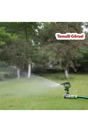 Darbeli Bahçe  360° Döner Ayarlanabilir Mesafeli Kazıklı Çim Çiçek Sulama Fıskiyesi  Hortum Uyumlu