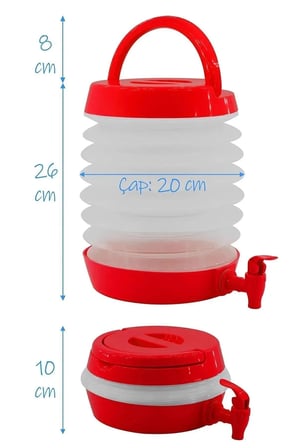 5,5 L Katlanır Musluklu Su Bidonu Taşınabilir Kamp Piknik Su Sebili Damacana Pratik Su Kabı
