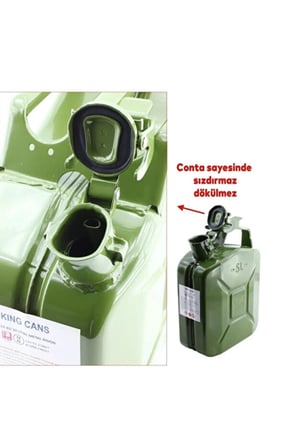20 Litre Metal Benzin Bidonu 2’li Set Sızdırmaz Kapaklı Akıtma Aparatlı DayanıklYakıt Taşıma Bidonu