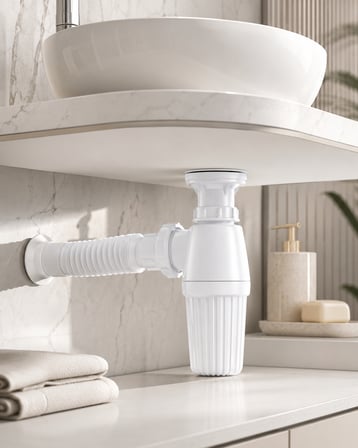 Körüklü Lavabo Sifonu 33-80 cm Esnek Hortumlu Paslanmaz Süzgeçli Evye Gider Seti