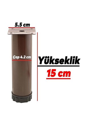 4’lü Kahverengi Metal Mobilya Ayağı Ayarlanabilir Tabanlı Dolap Masa Koltuk Ayağı