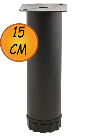 15 Cm Siyah Mobilya Ayağı 4’lü Set Ayarlanabilir Tabanlı Metal Dolap Masa Ayağı