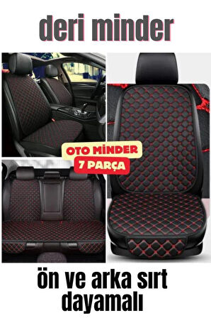 Deri Cepli Oturak Kapitone Sırt Dayamalı Minder Siyah